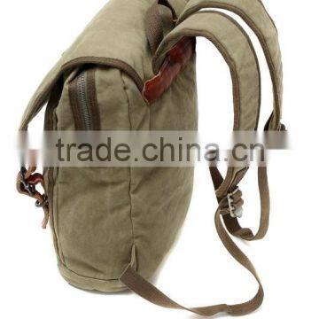 Unisex,Vintage Casual Cotton Canvas Leather Backpack Rucksack Bookbag ,Lagtop Bag Computer Bag For Men & Women photo-2