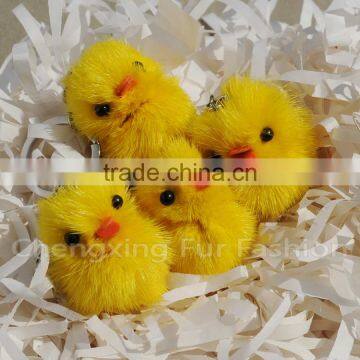 CX-R-51 Luxury Wholesale Cheap Mink Fur Yellow Duck Lovely Key Chain Keychain photo-4