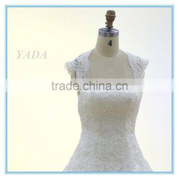 Latest Elegant V-neck Backless Lace Embroidery Mullet Wedding Dress Bridal photo-4