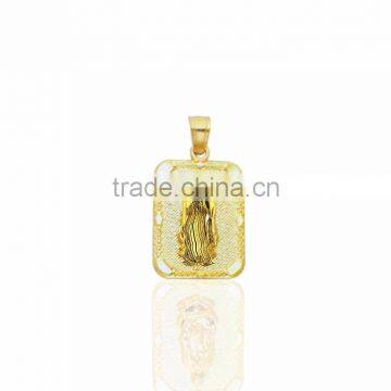 14kt gold plated mother mary medallion pendant