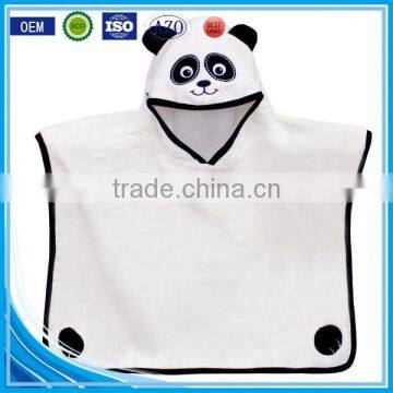 Embroidered Snuggle Custom Cotton Velour Animal Kids Hooded Poncho Towel