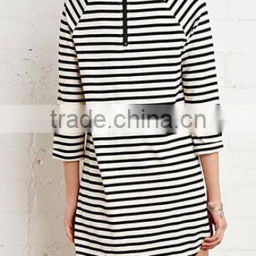 Classic stripes straight 7 minutes of sleeve dress