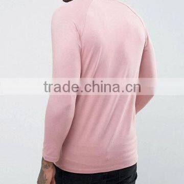 China Apparel Wholesale 2017 Fashion Men Raglan Long Sleeve Solid Color Fit T Shirts photo-2