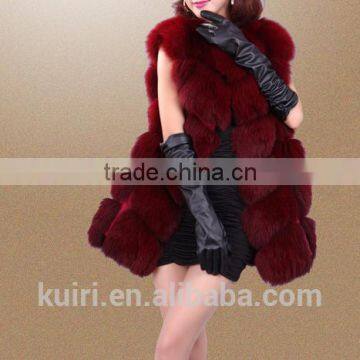 Hot Sale Fashion Girl Natural Ladies Real Fur Gilet / Genuine Fox Fur Vest --pc271 photo-3