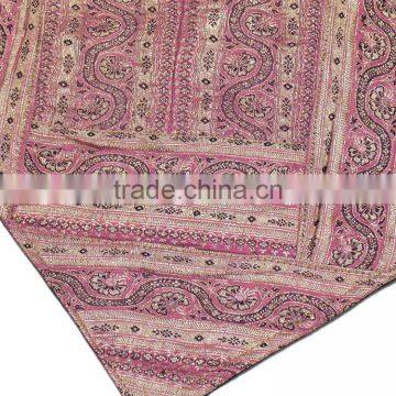 Decorative Vintage Couch Pillowcases Pink Varanasi Zari Indian Accent Cushions photo-4