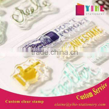 custom color clear stamp DIY decorative stamp for kids Silica gel rubber