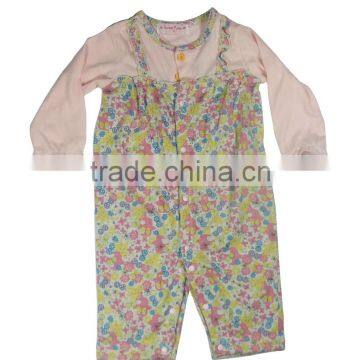 Baby Clothes, 100% Cotton Baby Girl Long Romper, Allover Print Romper photo-2
