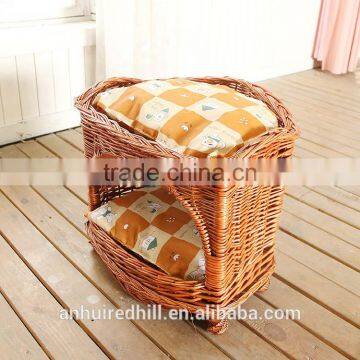 R1902H Outdoor Indoor Durable Willow Woven Pet Dog House Wicker Cat House photo-3