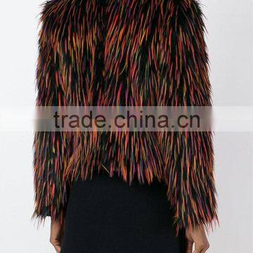 Shandao OEM Fine Quality Long Sleeve Fashional Polyester Denmark Mink Fur Coat photo-4