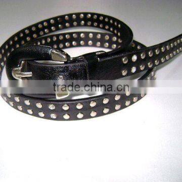 punk style two rows rivet leather belt