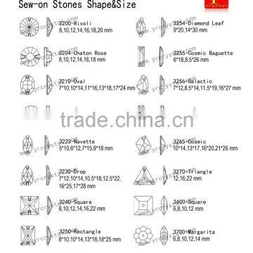 Sew On Glass AB Color 2 Holes Crystal Rhinestone Silver Flatback Sew on photo-4