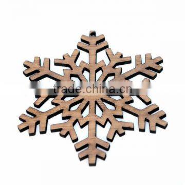 Rustic Snowflake Christmas Tree Decorations Laser Cut From Natural Wooden photo-5