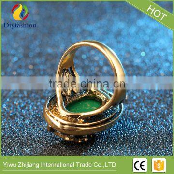 Colorful Unique Vintage Ring Oval Resin Jewelry Plating Gold Mosaic White Crystal Charm Flowers Ring For Women photo-5