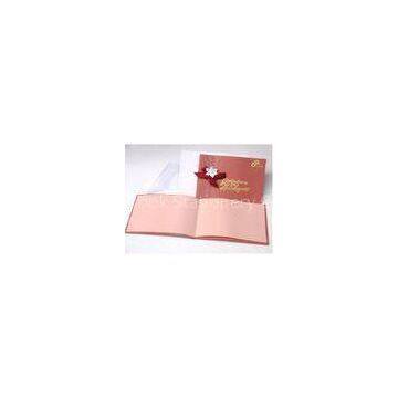 Pink 5 * 9 Inch Matt Lamination Paper Custom Printable Greeting Cards For Wedding