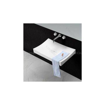 KKR Solid Surface Wall Hung Bathroom Wash Basin