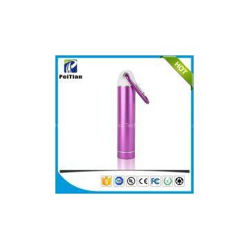 OEM Promotional Portable 2600mah Mini Usb Power Bank Charger With Carabiner photo-3