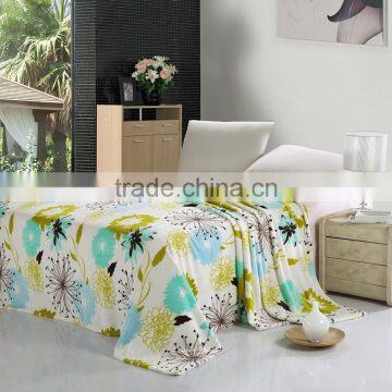 Dandelion pattern printing flannel blanket,flowers motifs blanket series NO.4