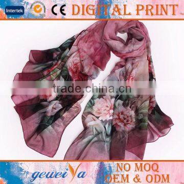 Printed Chiffon Lady's Hat Scarf Attached