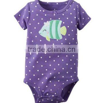 Wholesale 100% Organic Cotton Baby Girl Boy Short Sleeve Bodysuits photo-6