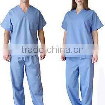 Medical scrubs uniform polyester custom high quality hospitality dress nurse tunic trouser & cap medical scrub v neck suits