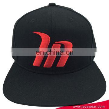 Promotional Wholesale oem Logo Custom embroidery black Snapback Cap