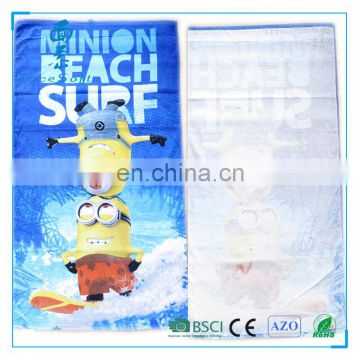 Minions 100% Cotton Velvet Reactive Printed Beach Towel for USA supermaket