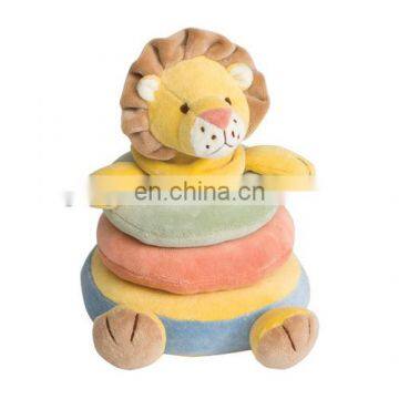 Baby soft toys cute plush lion stacker for baby education toys