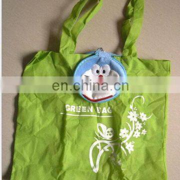 2014 new arrival foldable plush toy with non-woven shopping bag for promotion