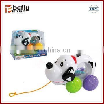 Pull and push cartoon dog shantou toys with music