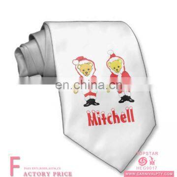 Fashion teddy-bear-santa-tie customized letter tie for men