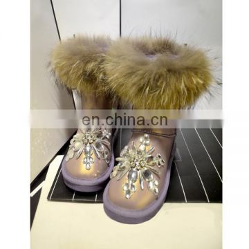 Aidocrystal 2016 NEW women winter shoes cheap snow boots Diamond Bling boots For Girls