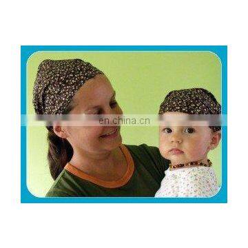 Brown dot 100% cotton Hair band-child and mother sets