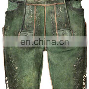 High Quality Bavarian leder Hosen, Trachten Lederhosen (short lederhosen)