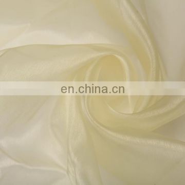 Ivory White Wholesale Polyester Three Yarn Organza Fabric for Dress