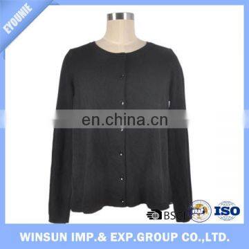Spring Chiffon Splice Women Cardigan Black Sweater For OEM Service