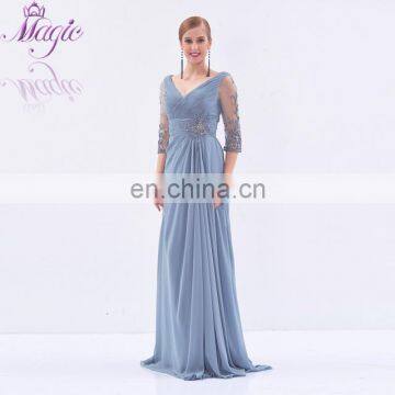 Vintage V Neckline Chiffon Evening Dresses Mother Of The Bride Dresses