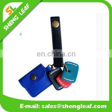 2017 Latest Fashion Design Leather Keychain Car Keyring With Leather Bags photo-2