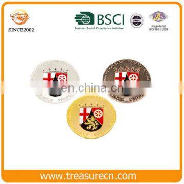 Custom double sides enamel design blank gold challenge coin