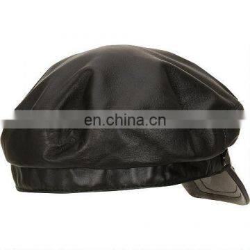 Custom Black Genuine Leather HAT CAP