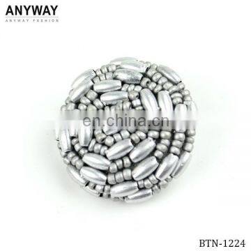 Unique Design Silver Beaded Decorative Button for Fashion Clothing