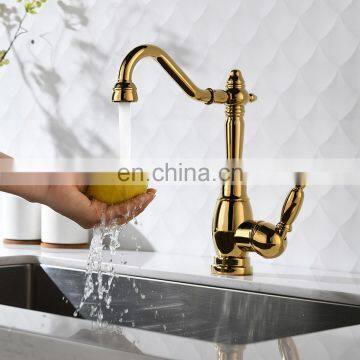 Brass Titanium Gold Brass Pull Down Kitchen Faucet with Retractable Pull Out Wand