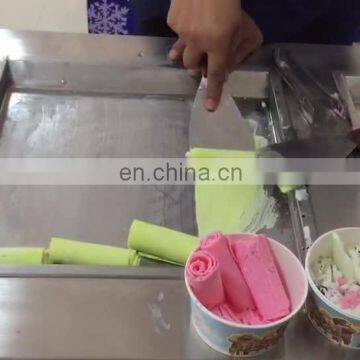 2 Square Pan And 11 Buckets Fried Ice Cream Roll Machine Cold Plate Scroll Ice Cream Machine