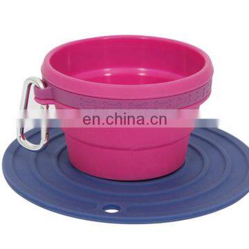 Custom Logo Travel Portable Collapsible Blank Silicone Pet Dog Bowl photo-3
