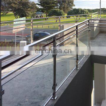 Outdoor Metal Low Price Per Metre Floor Mount Prefabricated Glass Railing Balustrade Price photo-6