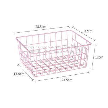 Black /White Storage Basket Display Basket Storage Metal Wire Food Storage Organizer photo-4