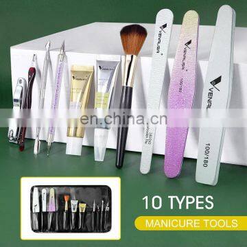 New Venalisa Manicure Tool Set Nail File Stainless Steel Dead Skin Scissor Dead Skin Fork Manicure Remover Nail Brush Tools Set photo-2