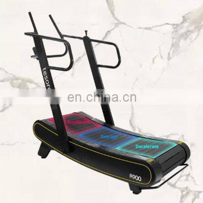 curved treadmill & air runner with latest design self-powered gym exercise equipment for HIIT running machine to get fit