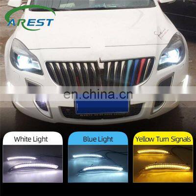 Carest 2Pcs For Buick Regal GS Opel Insignia 2010 - 2015 LED DRL Daytime Running Light Daylight Yellow Turn Signal Lamp