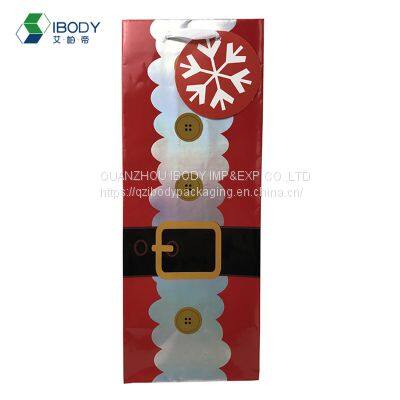 Custom 128g Coated Paper UV Hot Silver Portable Wine Bag