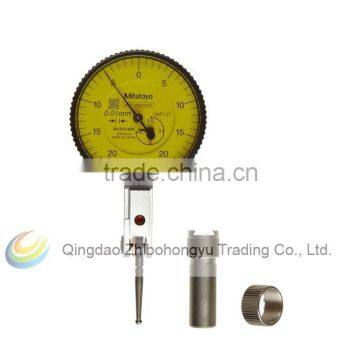 Mitutoyo 513-444E Dial Test Indicator, Basic Set, Tilted Face, 8mm Stem Dia., Yellow Dial, 0-40-0 Reading, 40mm Dial Dia.,